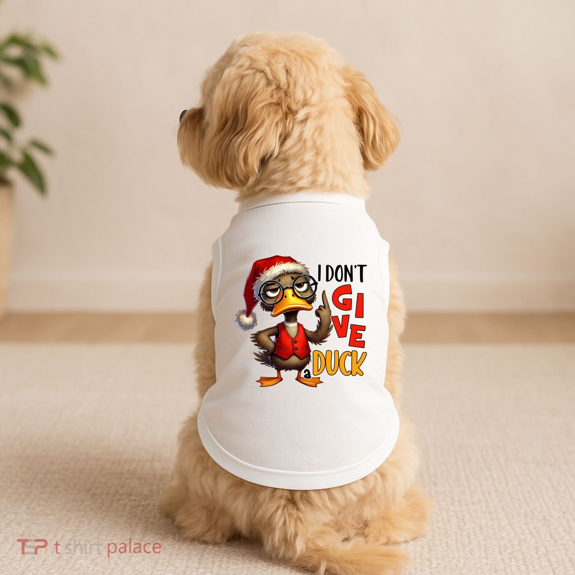 I Dont Give A Duck Funny Sarcastic Grumpy Duck Christmas Doggie Tank
