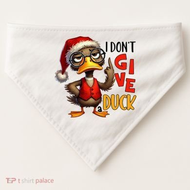 I Dont Give A Duck Funny Sarcastic Grumpy Duck Christmas USA-Made Doggie Bandana