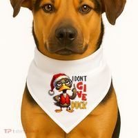 I Dont Give A Duck Funny Sarcastic Grumpy Duck Christmas USA-Made Doggie Bandana thumb 1