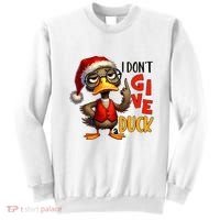 I Dont Give A Duck Funny Sarcastic Grumpy Duck Christmas Sweatshirt thumb 0