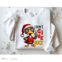 I Dont Give A Duck Funny Sarcastic Grumpy Duck Christmas Sweatshirt thumb 2