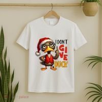 I Dont Give A Duck Funny Sarcastic Grumpy Duck Christmas T-Shirt thumb 2