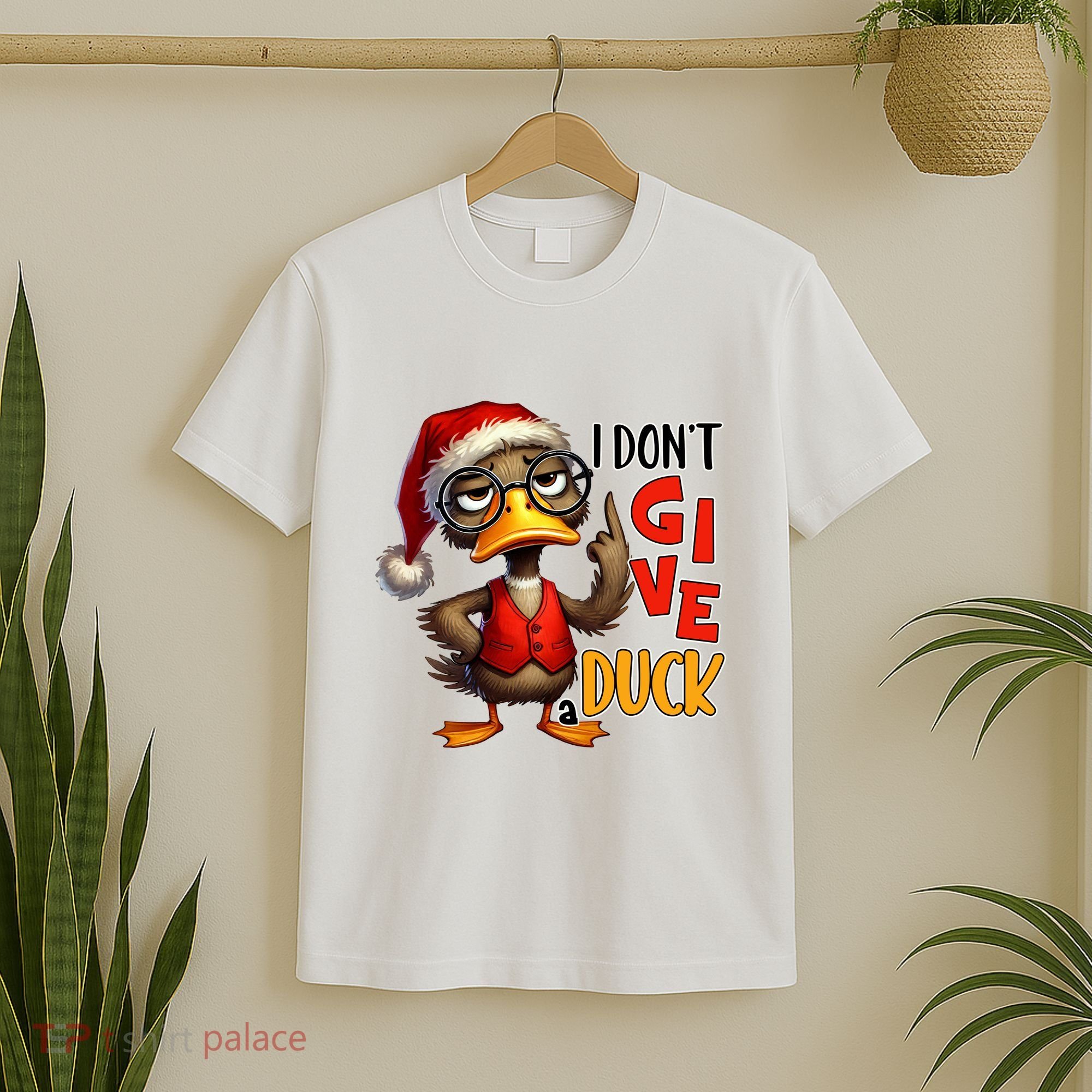 I Dont Give A Duck Funny Sarcastic Grumpy Duck Christmas T-Shirt