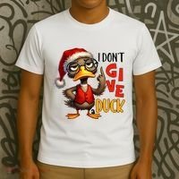 I Dont Give A Duck Funny Sarcastic Grumpy Duck Christmas T-Shirt thumb 3