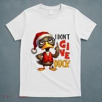 I Dont Give A Duck Funny Sarcastic Grumpy Duck Christmas T-Shirt thumb 5