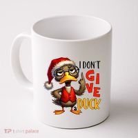 I Dont Give A Duck Funny Sarcastic Grumpy Duck Christmas Coffee Mug thumb 0