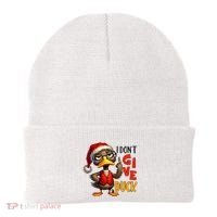 I Dont Give A Duck Funny Sarcastic Grumpy Duck Christmas Beanie thumb 0