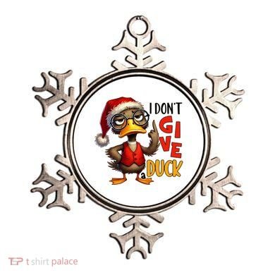 I Dont Give A Duck Funny Sarcastic Grumpy Duck Christmas Ornament