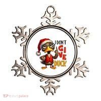 I Dont Give A Duck Funny Sarcastic Grumpy Duck Christmas Ornament thumb 0