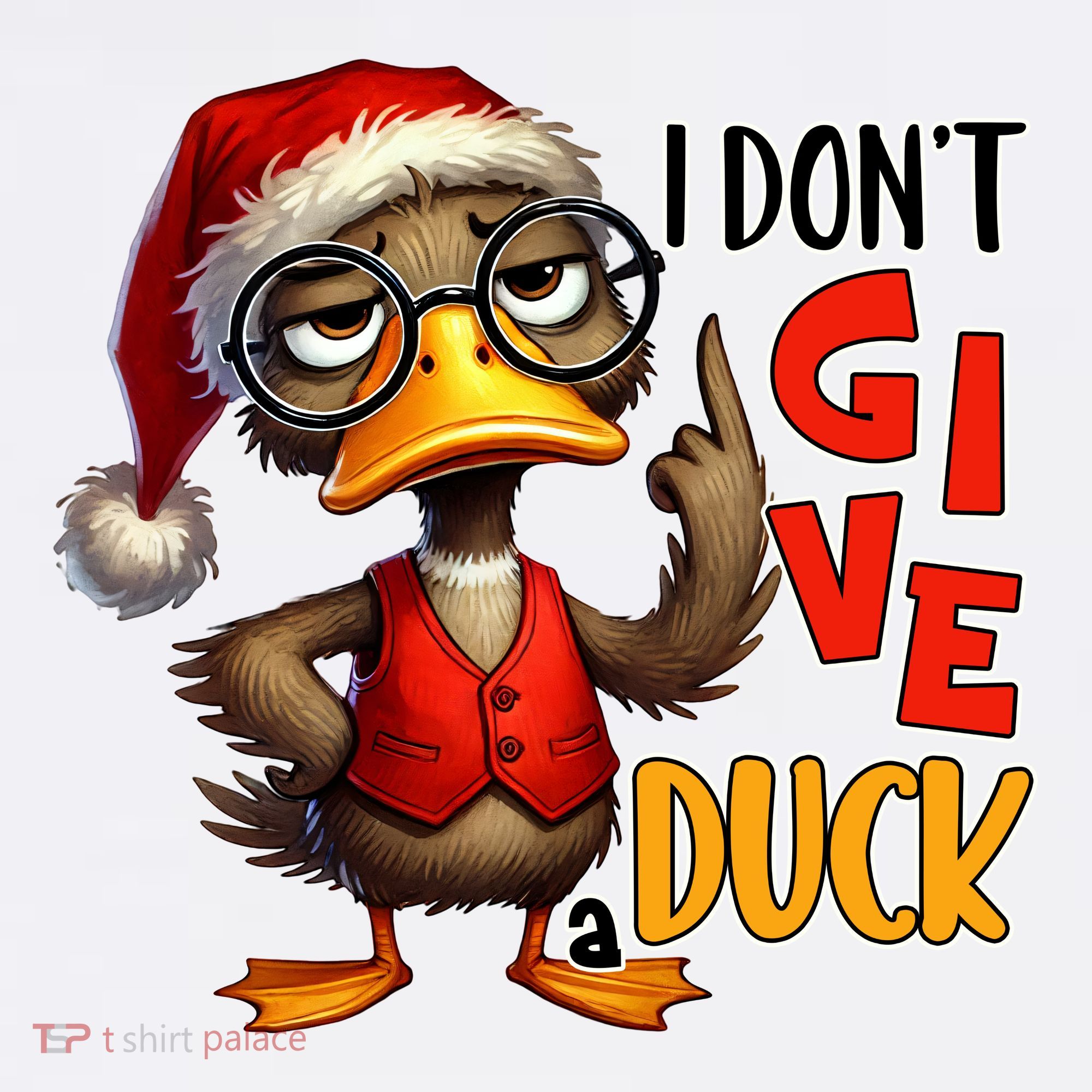I Dont Give A Duck Funny Sarcastic Grumpy Duck Christmas Ornament