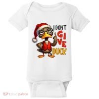 I Dont Give A Duck Funny Sarcastic Grumpy Duck Christmas Baby Bodysuit thumb 0