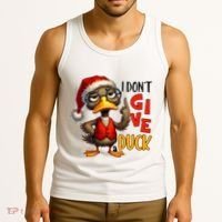 I Dont Give A Duck Funny Sarcastic Grumpy Duck Christmas Tank Top thumb 3