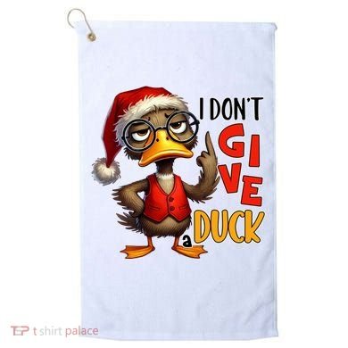 I Dont Give A Duck Funny Sarcastic Grumpy Duck Christmas Golf Towel