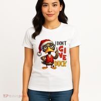 I Dont Give A Duck Funny Sarcastic Grumpy Duck Christmas Women's T-Shirt thumb 4