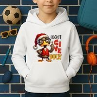 I Dont Give A Duck Funny Sarcastic Grumpy Duck Christmas Kids Hoodie thumb 2