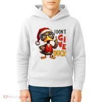 I Dont Give A Duck Funny Sarcastic Grumpy Duck Christmas Kids Hoodie thumb 4