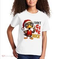 I Dont Give A Duck Funny Sarcastic Grumpy Duck Christmas Kids T-Shirt thumb 2