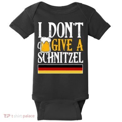 I Don't Give A Schnitzel German Beer Wurst Baby Bodysuit