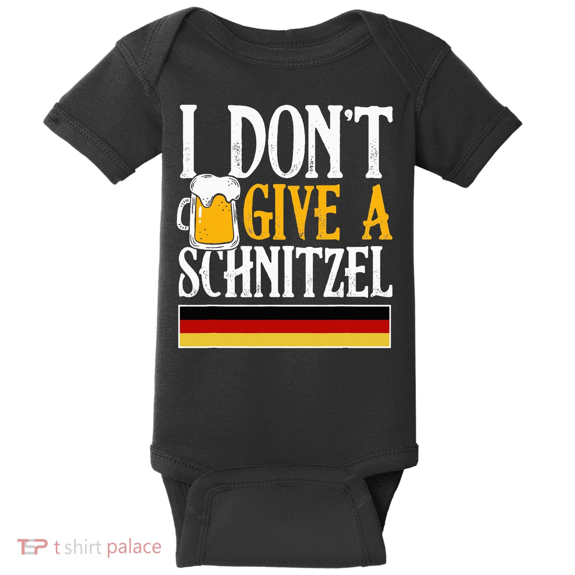 I Don't Give A Schnitzel German Beer Wurst Baby Bodysuit