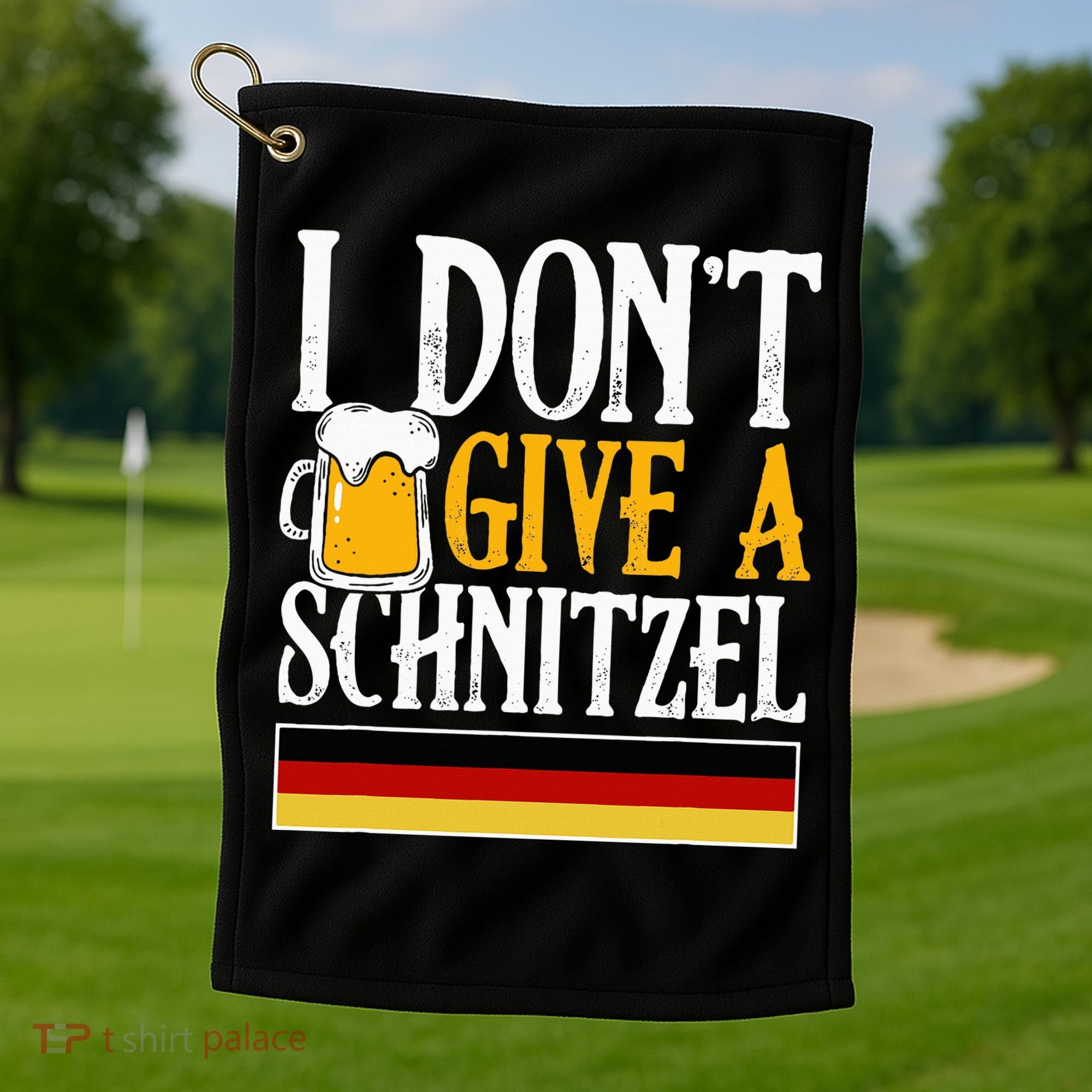 I Don't Give A Schnitzel German Beer Wurst Golf Towel