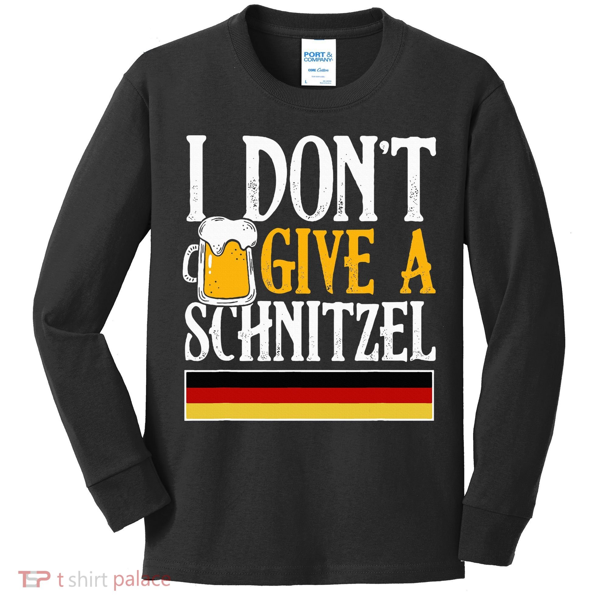 I Don't Give A Schnitzel German Beer Wurst Kids Long Sleeve Shirt