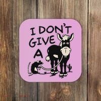 I DonT Give A Donkey Rat Funny Sarcastic Coaster thumb 0