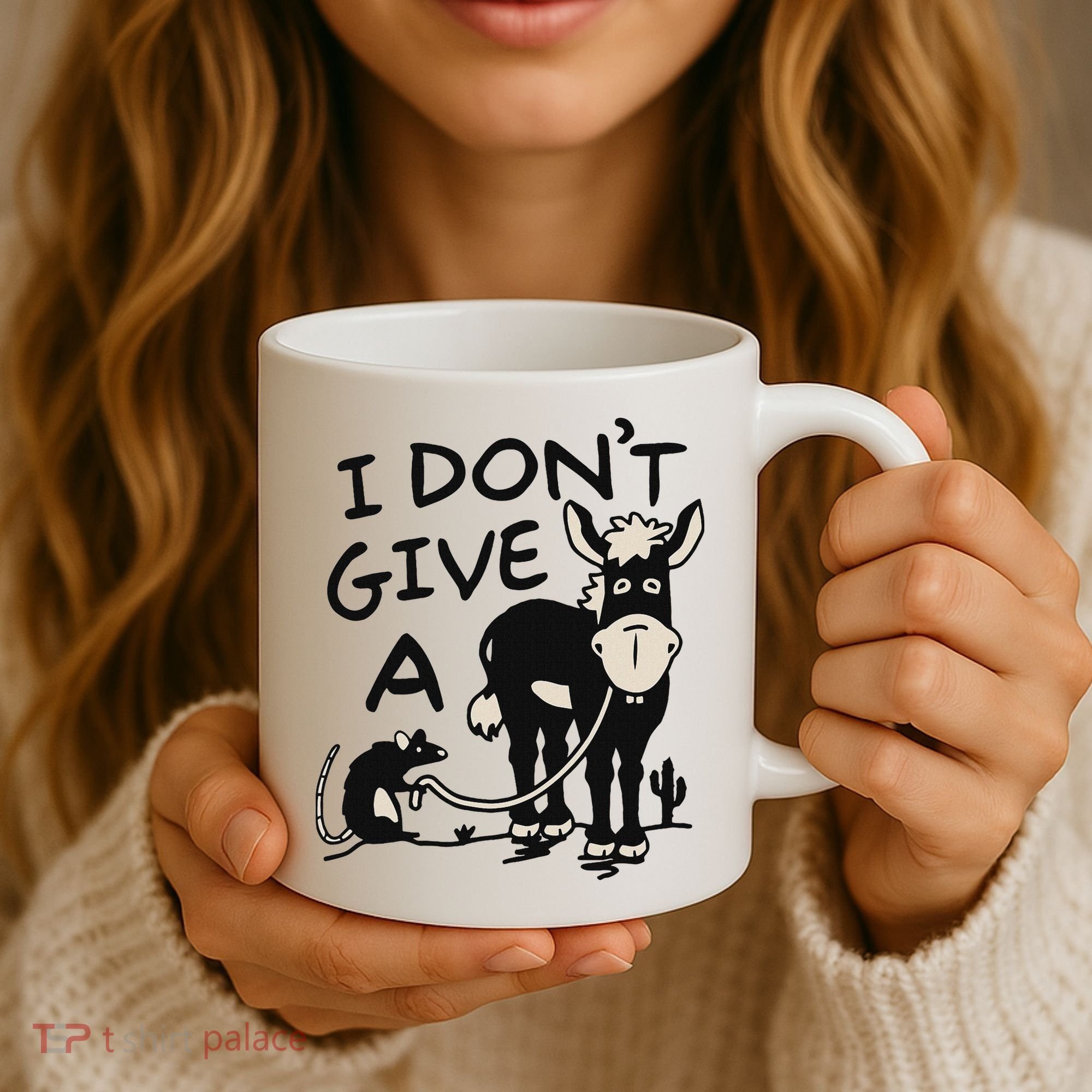 I DonT Give A Donkey Rat Funny Sarcastic Coffee Mug