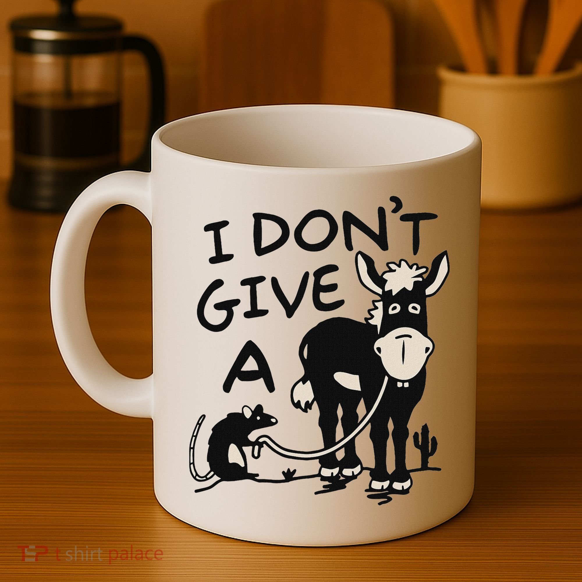 I DonT Give A Donkey Rat Funny Sarcastic Coffee Mug