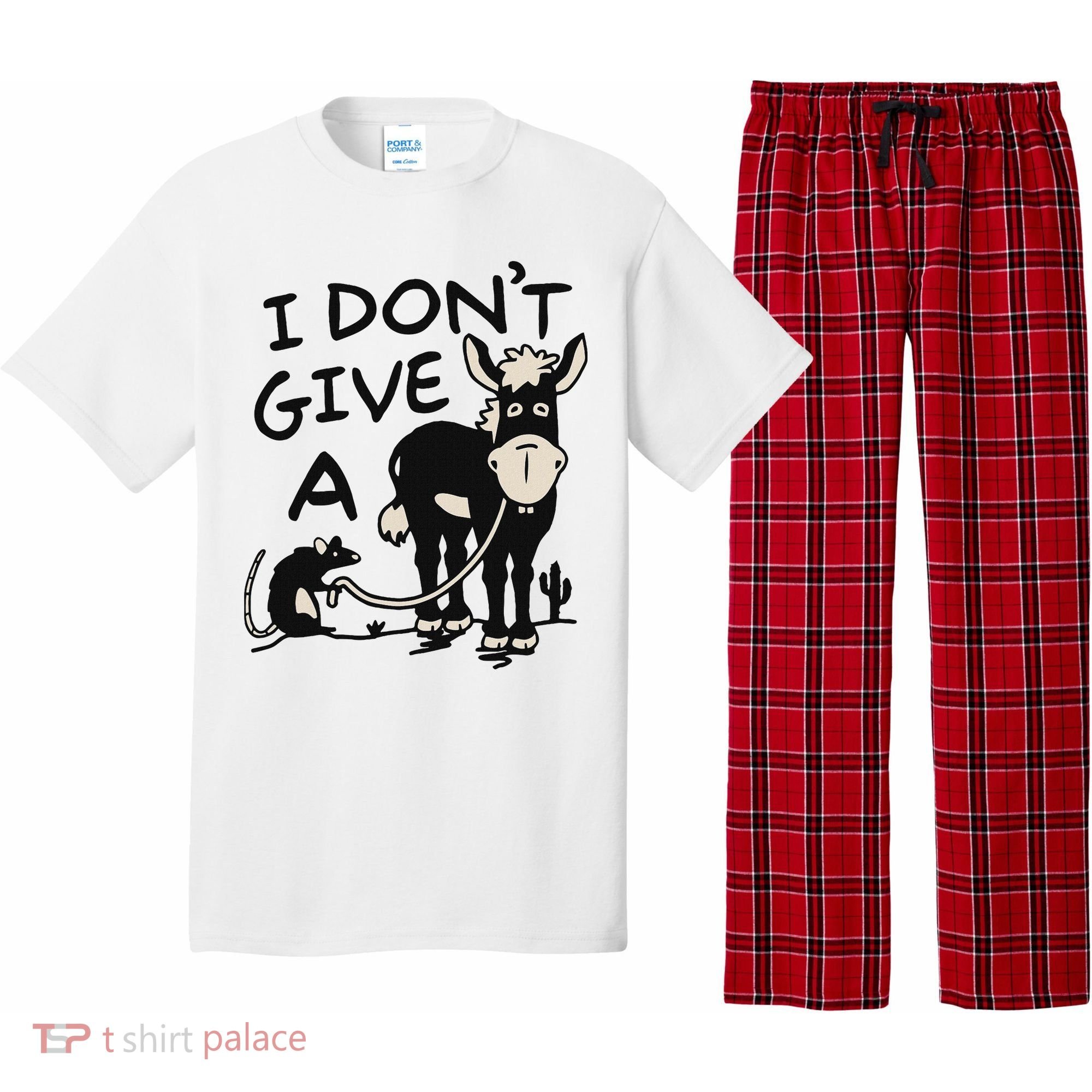 I DonT Give A Donkey Rat Funny Sarcastic Pajama Set