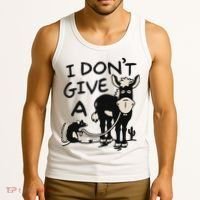 I DonT Give A Donkey Rat Funny Sarcastic Tank Top thumb 3