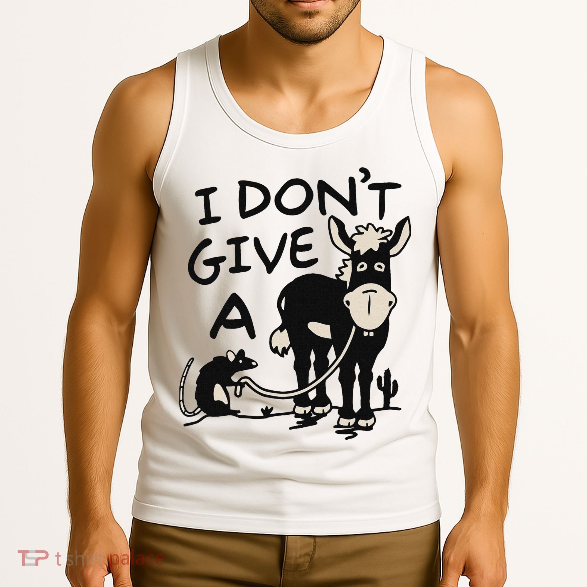 I DonT Give A Donkey Rat Funny Sarcastic Tank Top