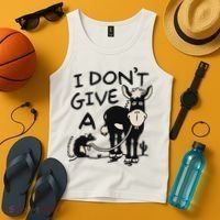 I DonT Give A Donkey Rat Funny Sarcastic Tank Top thumb 4
