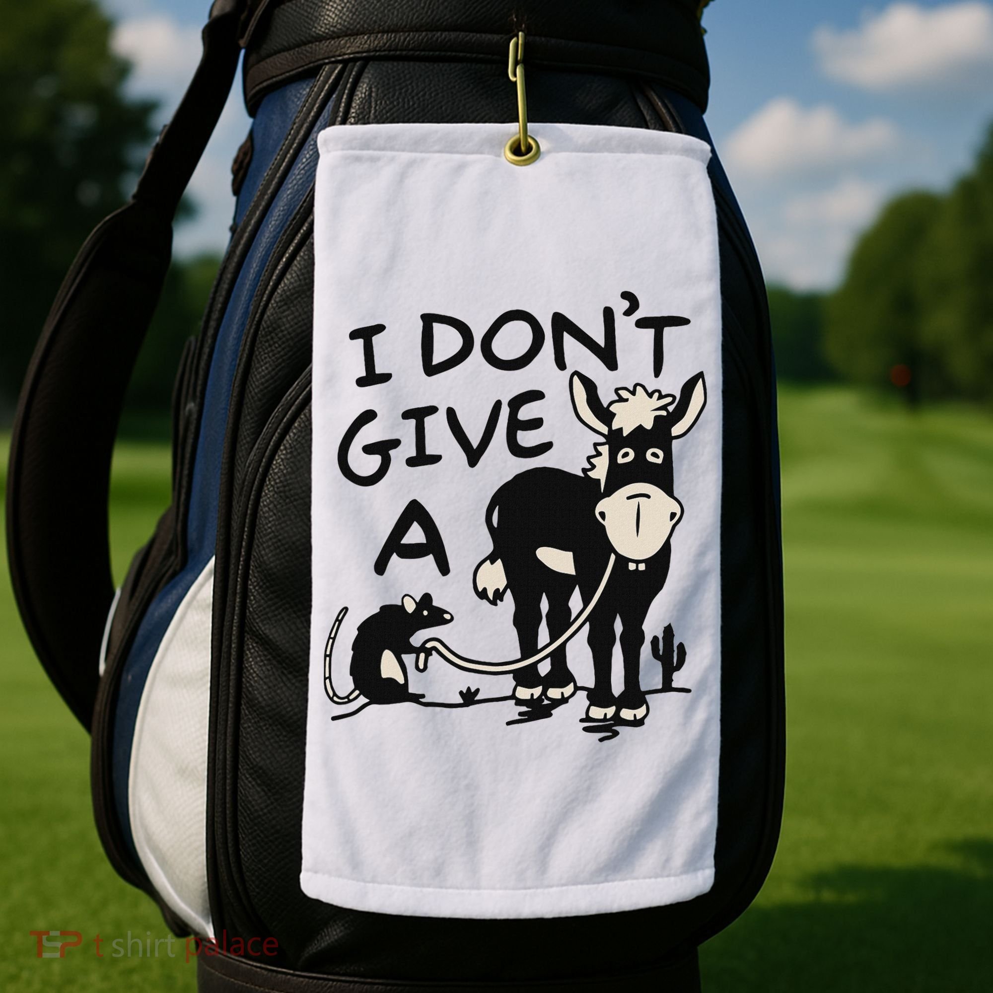 I DonT Give A Donkey Rat Funny Sarcastic Golf Towel