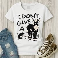 I DonT Give A Donkey Rat Funny Sarcastic Women's T-Shirt thumb 3