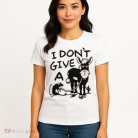 I DonT Give A Donkey Rat Funny Sarcastic Women's T-Shirt thumb 4