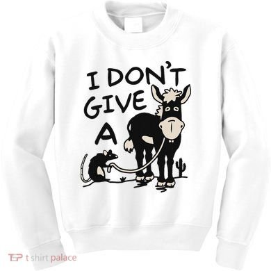 I DonT Give A Donkey Rat Funny Sarcastic Kids Sweatshirt