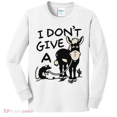 I DonT Give A Donkey Rat Funny Sarcastic Kids Long Sleeve Shirt