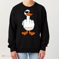 I DonT Give A Duck Funny Middle Finger Offensive Rude Duck Women's Sweatshirt thumb 0