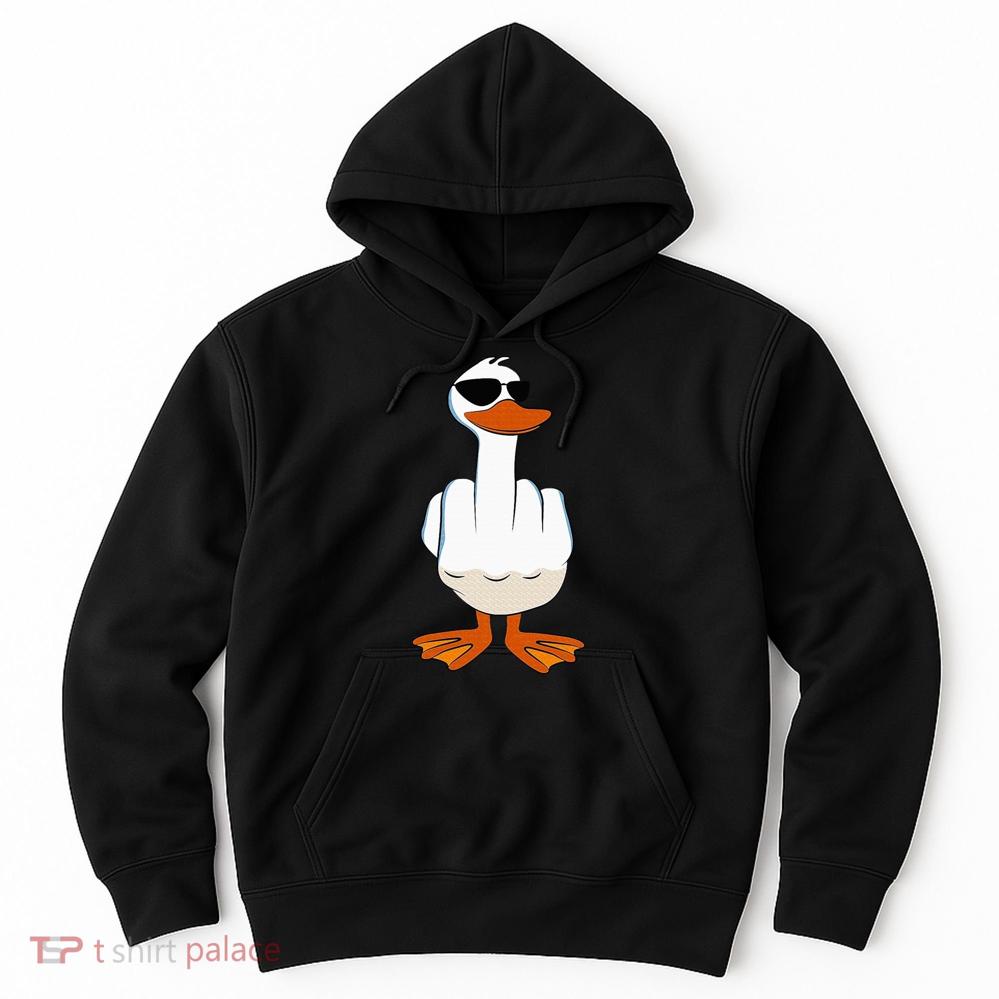 I DonT Give A Duck Funny Middle Finger Offensive Rude Duck Hoodie