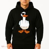 I DonT Give A Duck Funny Middle Finger Offensive Rude Duck Hoodie thumb 2