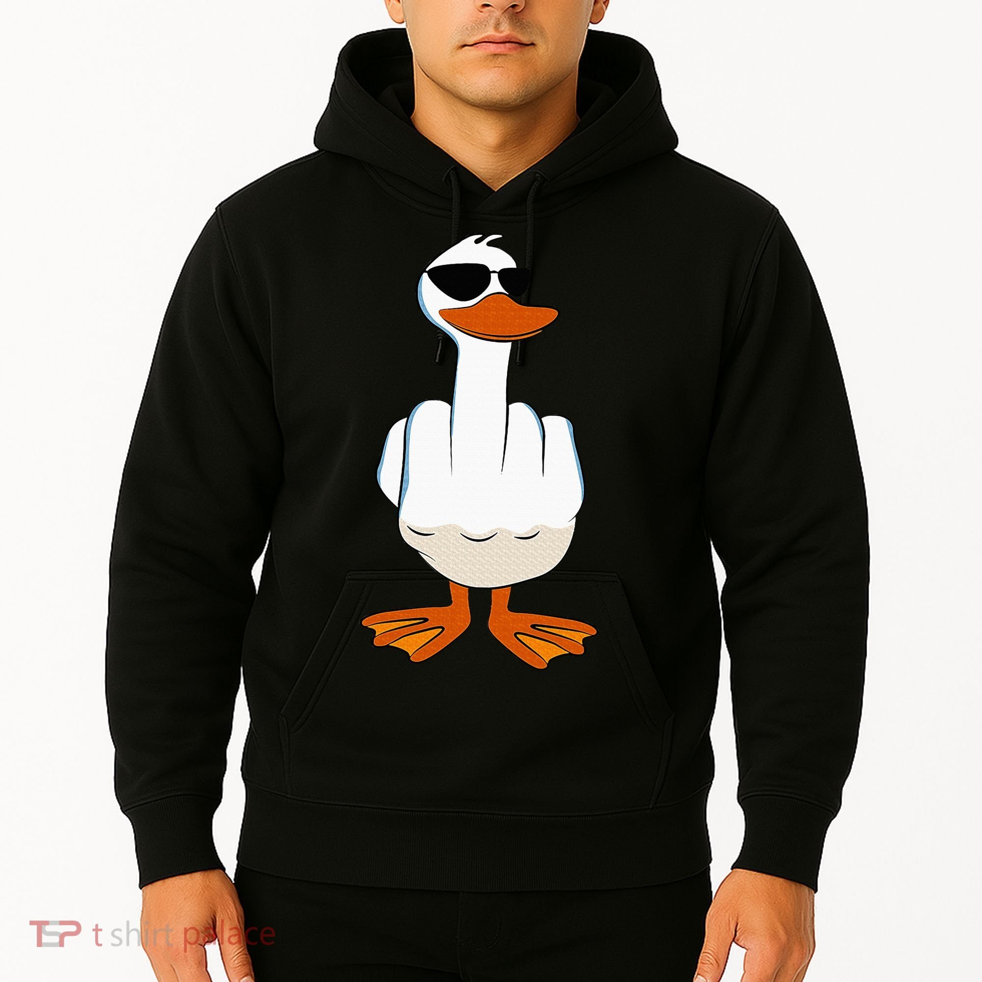 I DonT Give A Duck Funny Middle Finger Offensive Rude Duck Hoodie