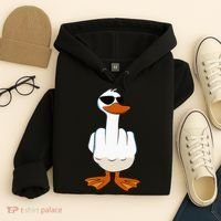 I DonT Give A Duck Funny Middle Finger Offensive Rude Duck Hoodie thumb 4