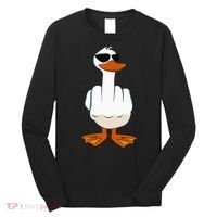 I DonT Give A Duck Funny Middle Finger Offensive Rude Duck Long Sleeve Shirt thumb 0