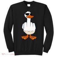 I DonT Give A Duck Funny Middle Finger Offensive Rude Duck Sweatshirt thumb 0