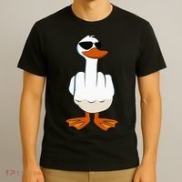 I DonT Give A Duck Funny Middle Finger Offensive Rude Duck T-Shirt thumb 3