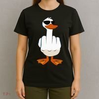 I DonT Give A Duck Funny Middle Finger Offensive Rude Duck T-Shirt thumb 4