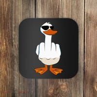 I DonT Give A Duck Funny Middle Finger Offensive Rude Duck Coaster thumb 0