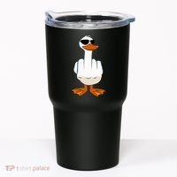 I DonT Give A Duck Funny Middle Finger Offensive Rude Duck Tumbler thumb 0