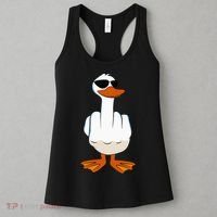 I DonT Give A Duck Funny Middle Finger Offensive Rude Duck Women's Tank Top thumb 3