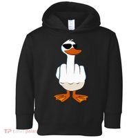 I DonT Give A Duck Funny Middle Finger Offensive Rude Duck Toddler Hoodie thumb 0